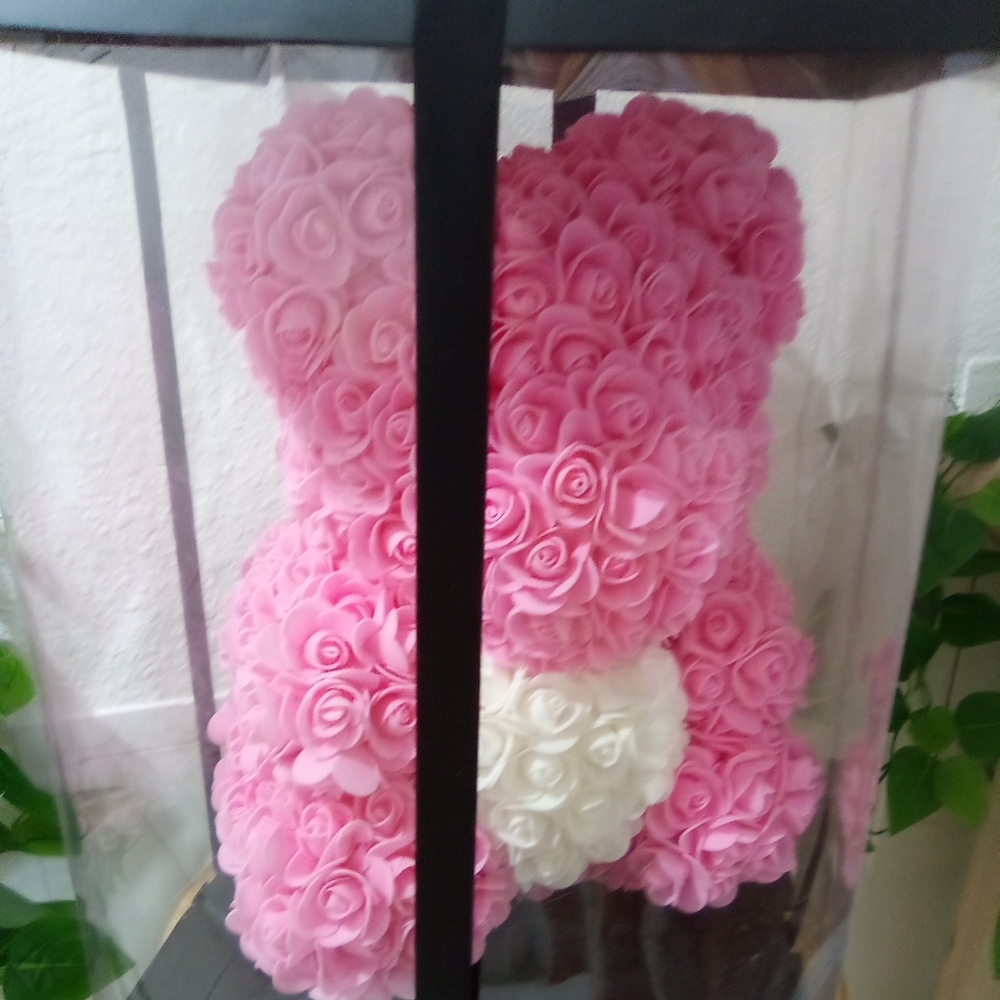 13 'Foam flower bed pink and White in gift box